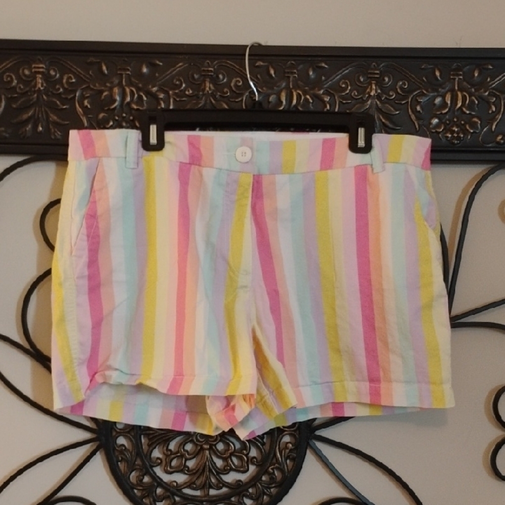 Crown & Ivy Pink and Yellow Bermuda Shorts